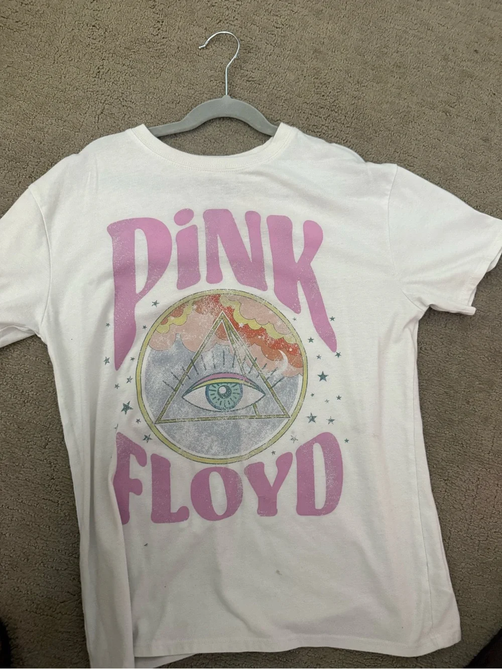 Pink Floyd White Kids Graphic Tee with Purple and Yellow Accents